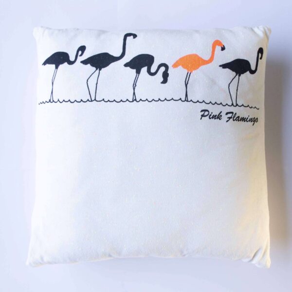 T-shirt kussen flamingo upcycled