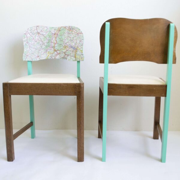 Eetkamerstoelen set upcycled