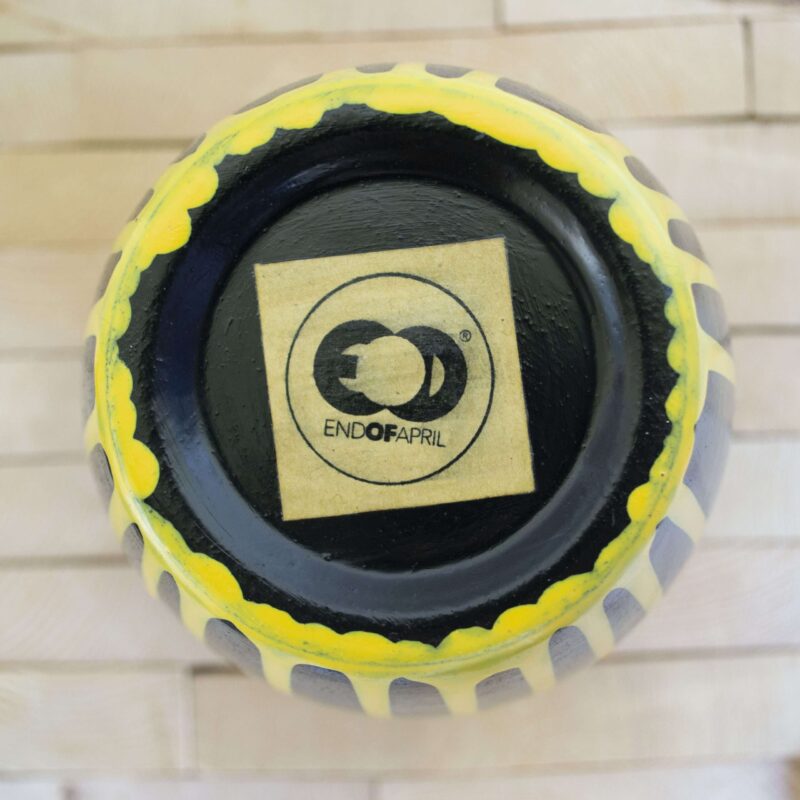 Vaas colordrip upcycled geel - Afbeelding 4