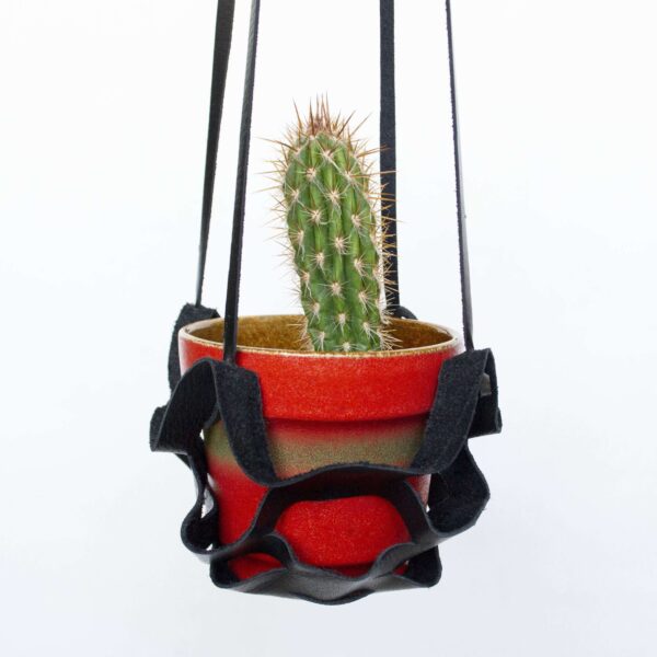 Leren plantenhanger upcycled