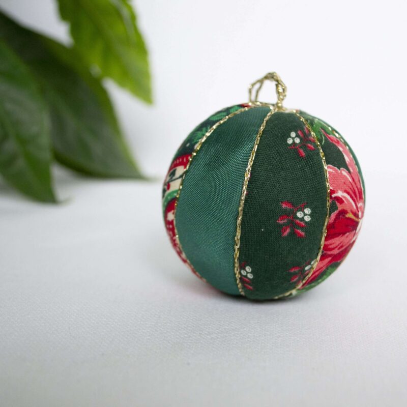 Vintage kerstbal stof - Afbeelding 2