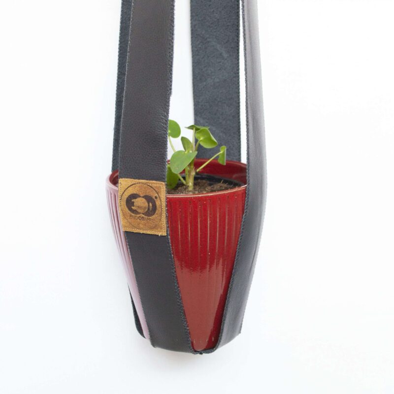 Plantenhanger leer upcycled groot - Afbeelding 9