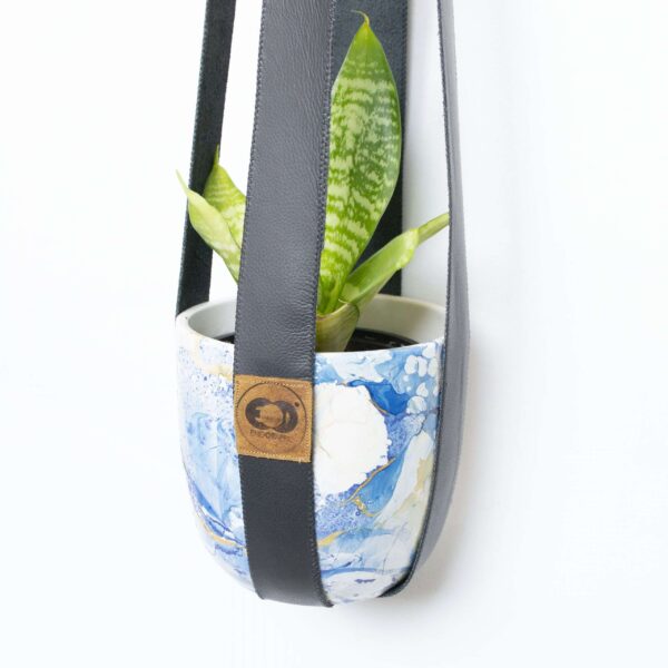 Plantenhanger leer upcycled groot