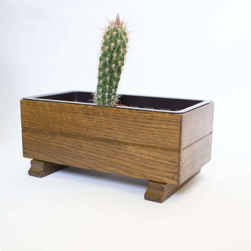 Vintage houten bloembakje - Afbeelding 4