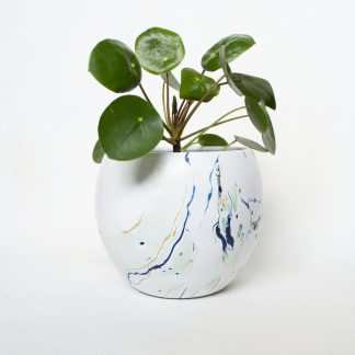 Bloempot marble upcycled mint
