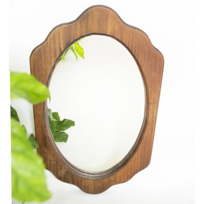 Vintage spiegel hout ovaal
