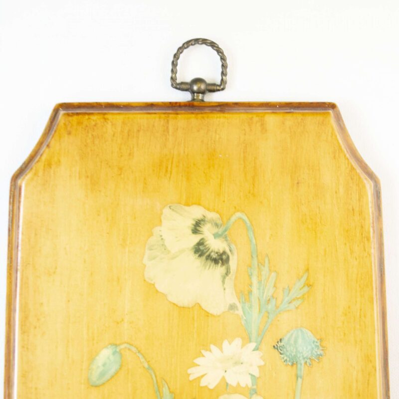 Vintage wandbord hout bloemen - Afbeelding 2