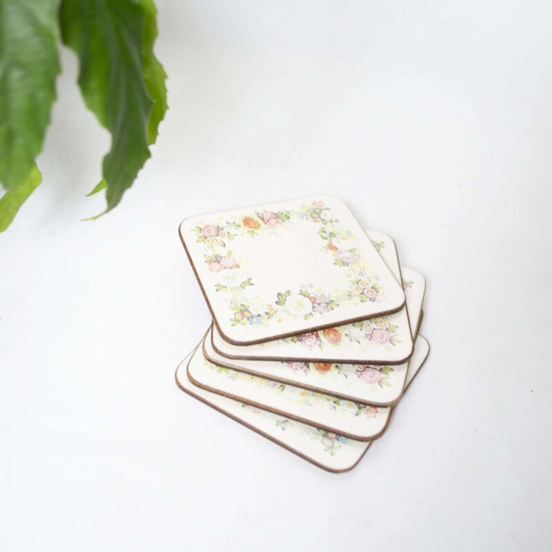 Vintage onderzetters bloemen