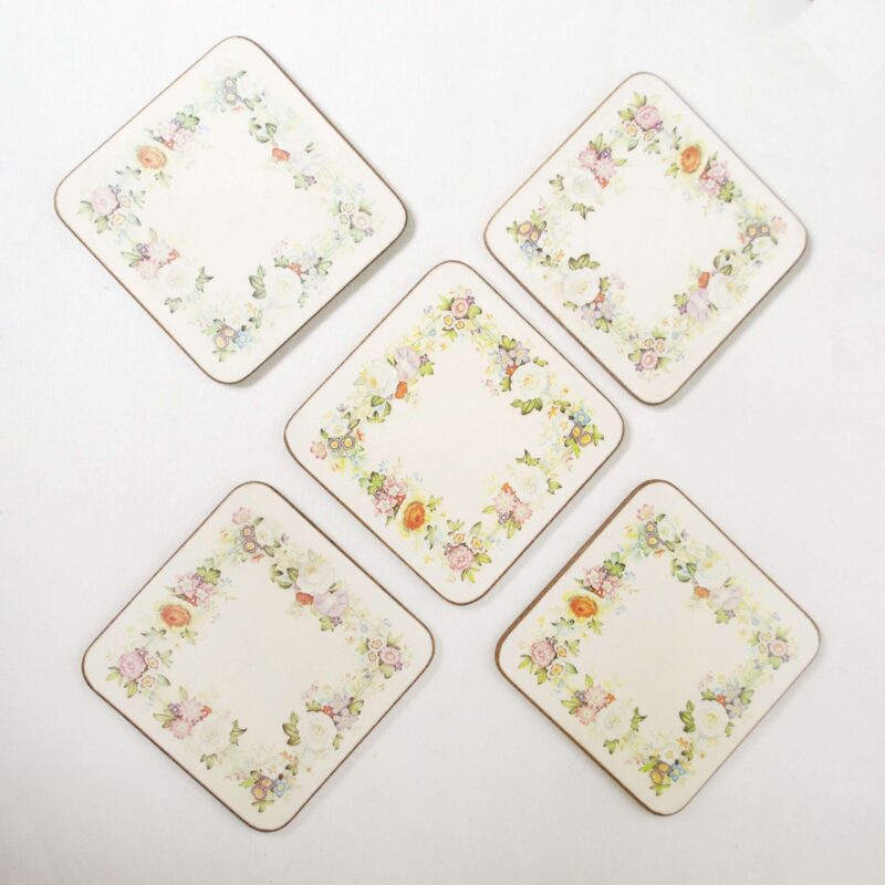 Vintage onderzetters bloemen