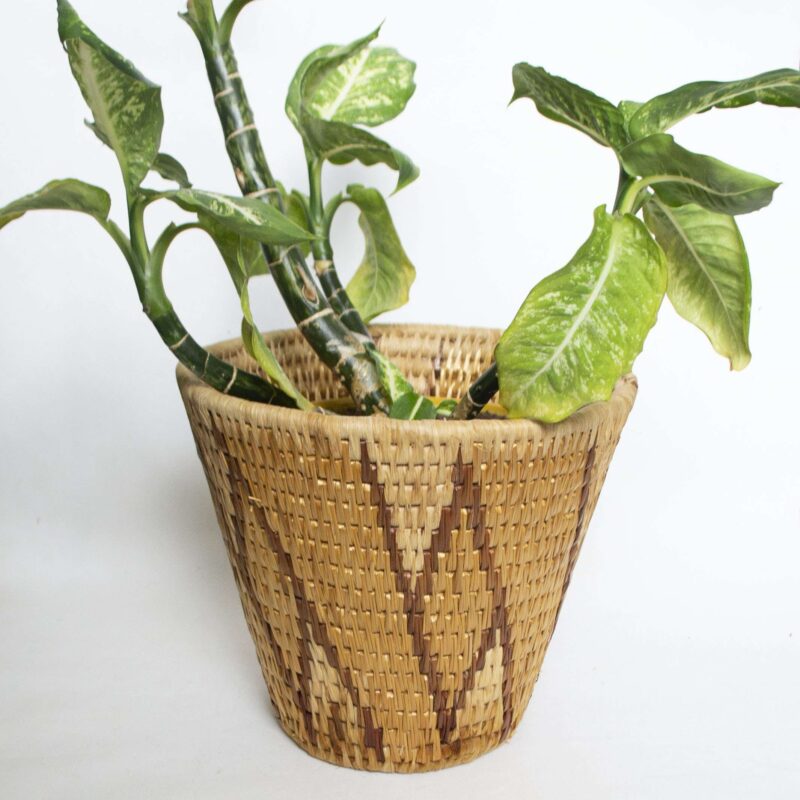 Vintage rotan mand geometrisch 