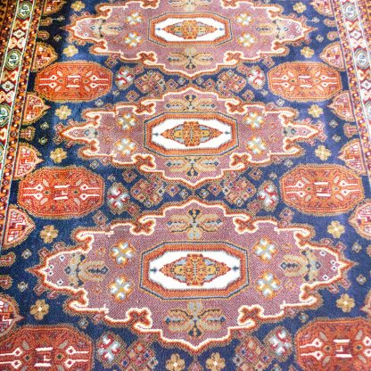 Vintage tapijt/vloerkleed donkerblauw