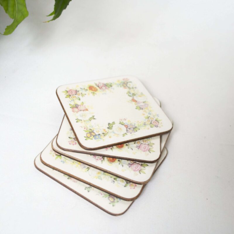 Vintage onderzetters bloemen