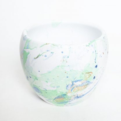 Bloempot marble upcycled groen