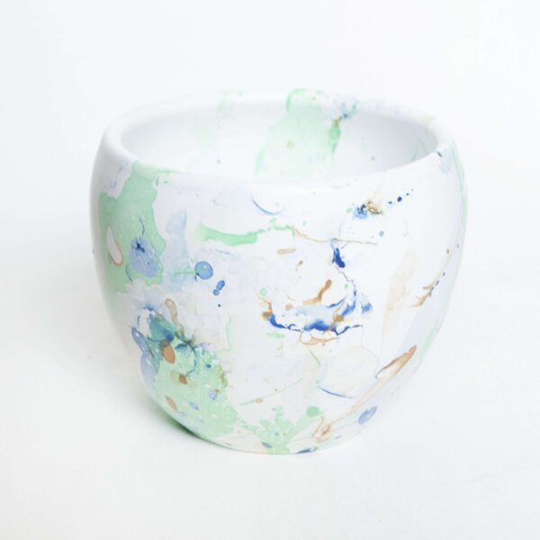Bloempot marble upcycled groen