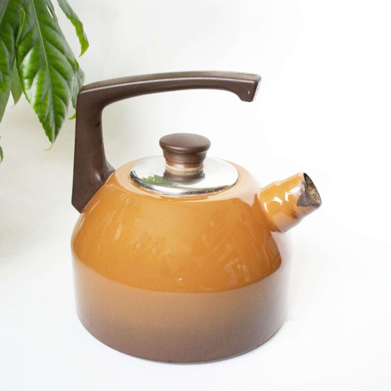 Vintage fluitketel bruin