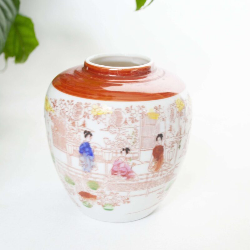Vintage oosters vaasje rood