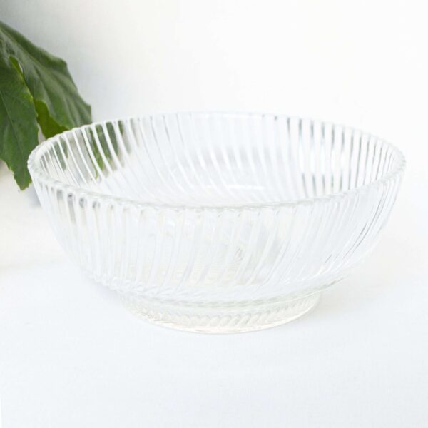 Vintage schaal glas ribbel