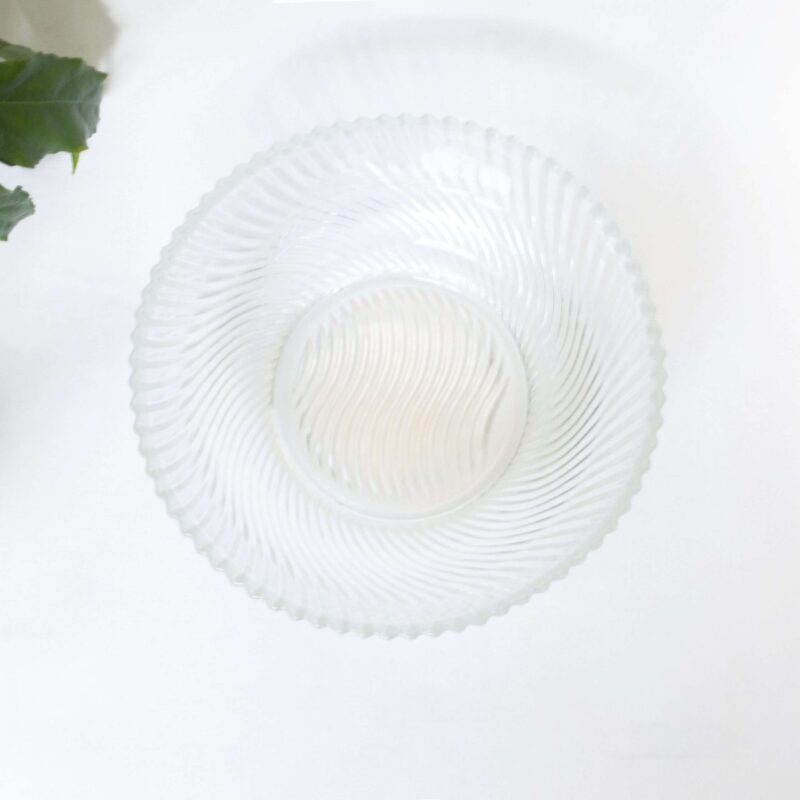 Vintage schaal glas ribbel