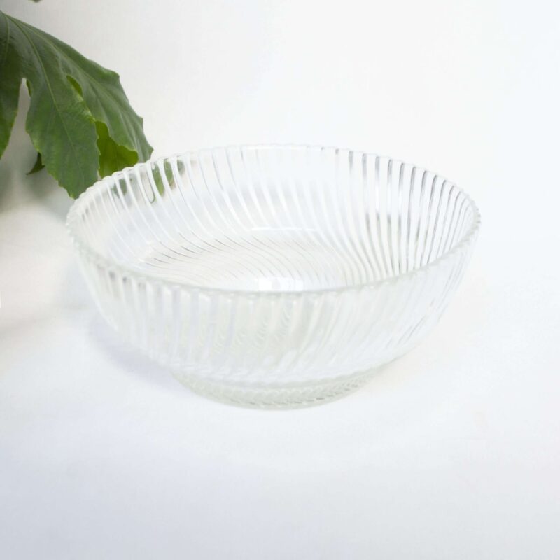 Vintage schaal glas ribbel