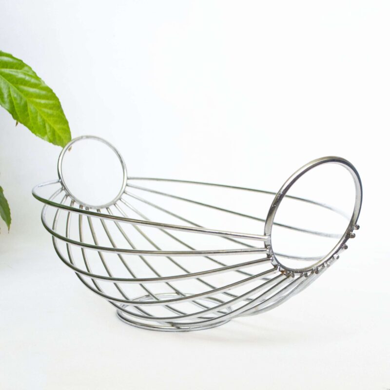 Vintage fruitmand metaal ovaal