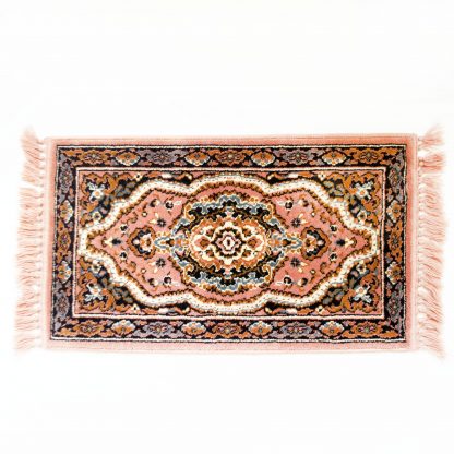 Vintage tapijt/deurmat roze 