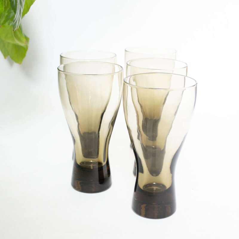 Vintage rookglas frisdrankglazen