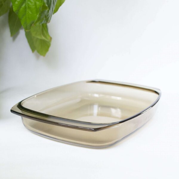 Vintage ovenschaal rookglas