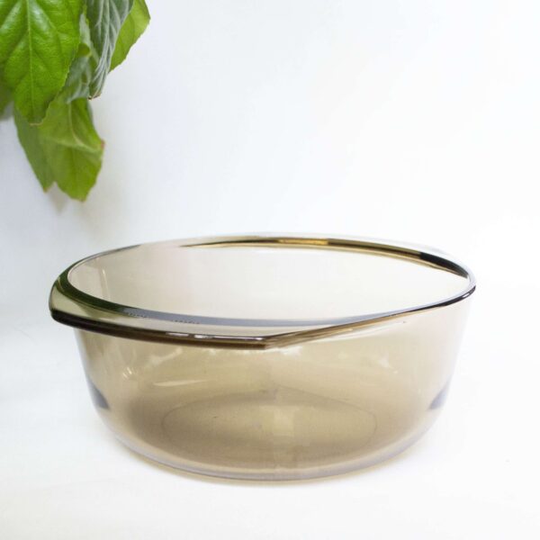 Vintage ovenschaal rond rookglas