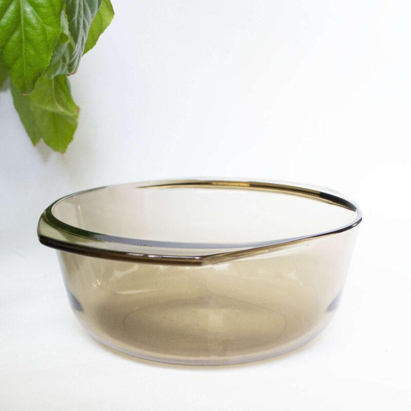 Vintage ovenschaal rond rookglas