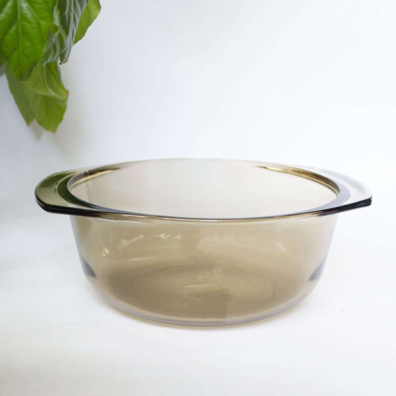 Vintage ovenschaal rond rookglas