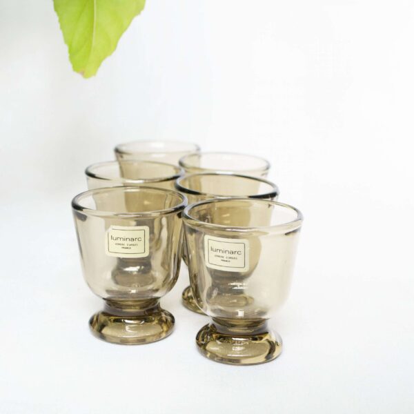 Vintage eierdopjes rookglas
