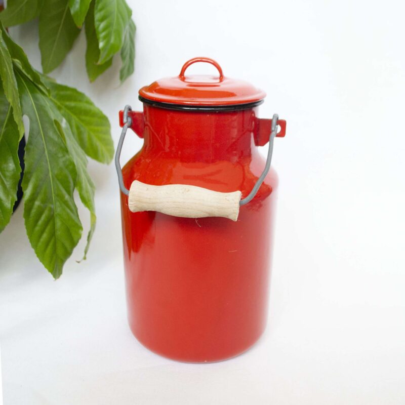 Vintage emaille melkbus rood