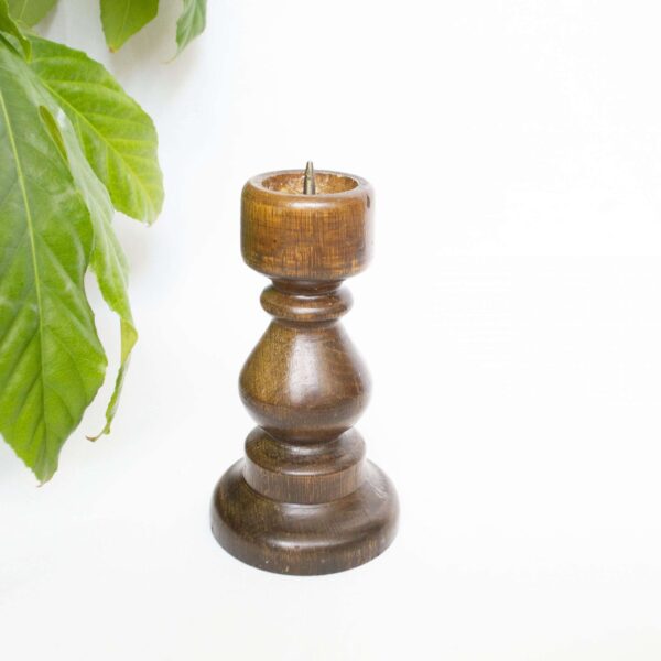 Vintage kandelaar bruin hout