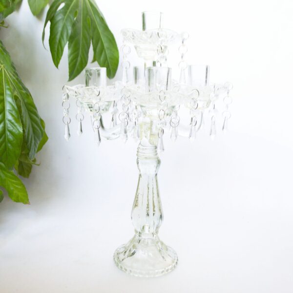 Vintage kandelaar glas 5 poot