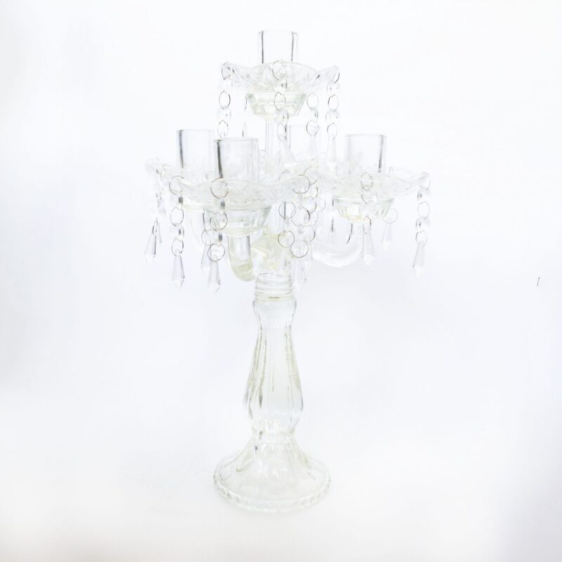 Vintage kandelaar glas 5 poot