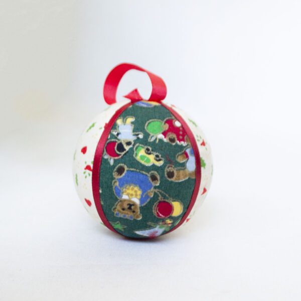 Vintage kerstbal stof groot