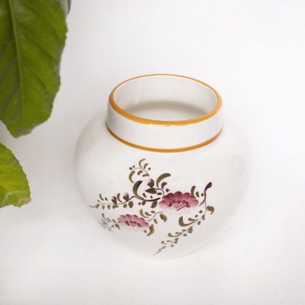 Vintage vaas wit bloemenprint