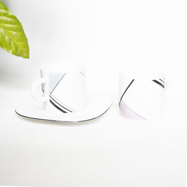 Vintage kop en schotel set lijnen