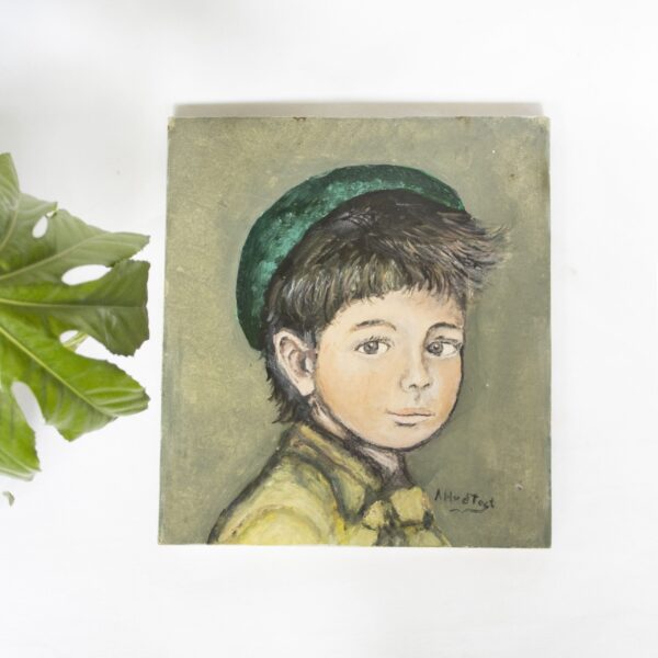 Vintage schilderij jongen