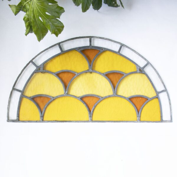 Vintage glas in lood raam oranje