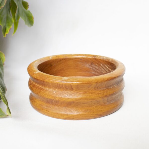 Vintage schaaltje hout rond.