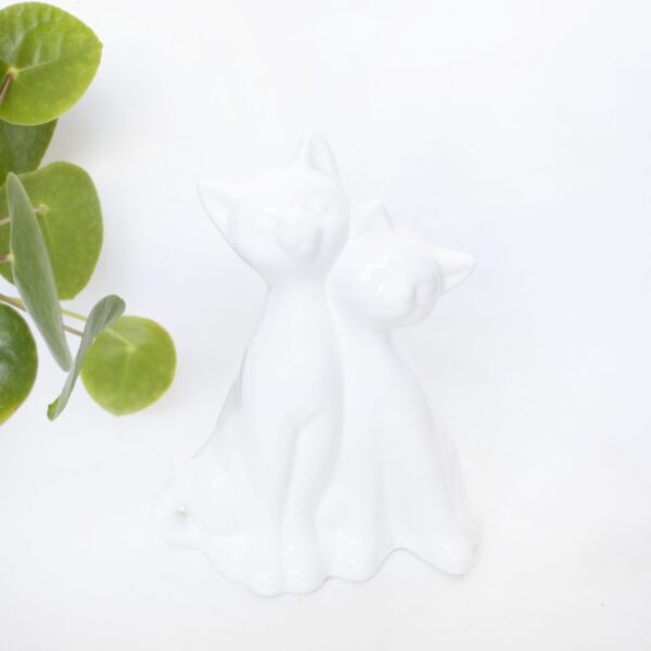 Vintage beeldje porselein katten