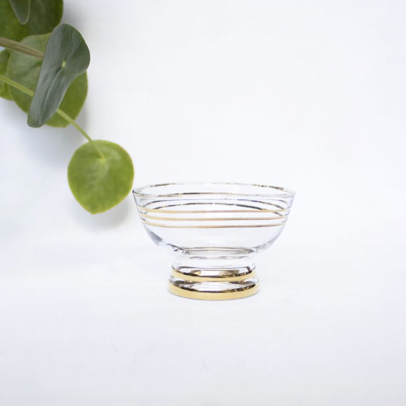 Vintage schaaltjes glas goudkleurig randje