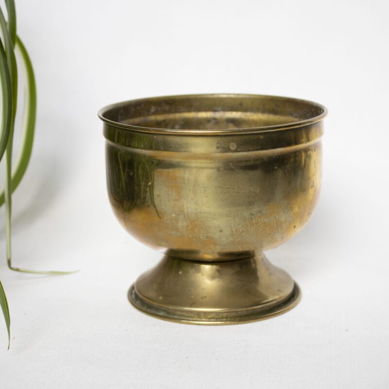 Vintage bloempot messing voetje