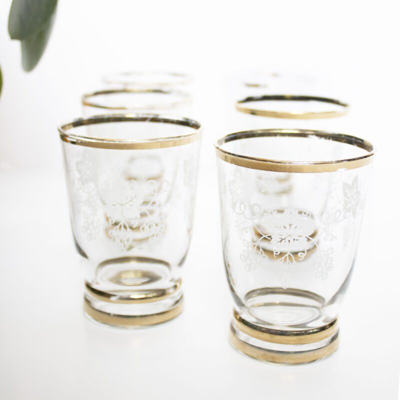 Vintage waterglaasjes motief