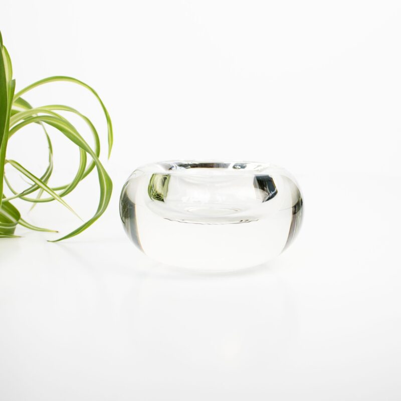 Vintage waxinelichthouder glas rond
