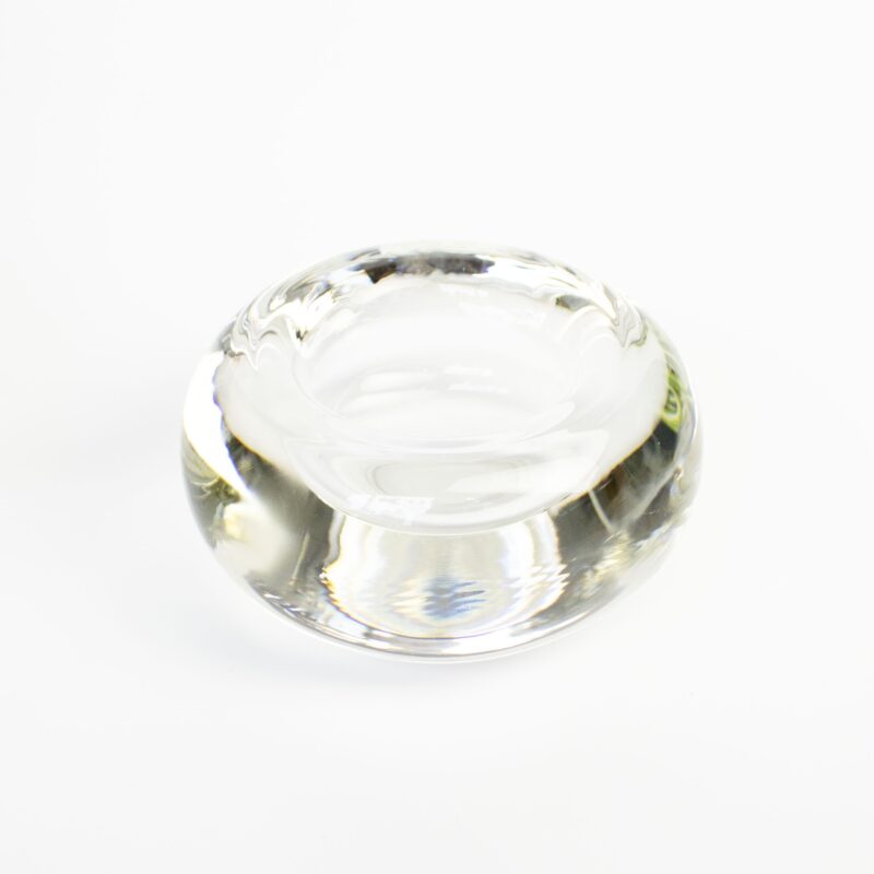 Vintage waxinelichthouder glas rond - Afbeelding 4