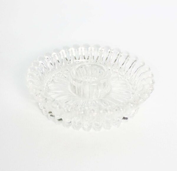 Vintage kandelaar laag glas