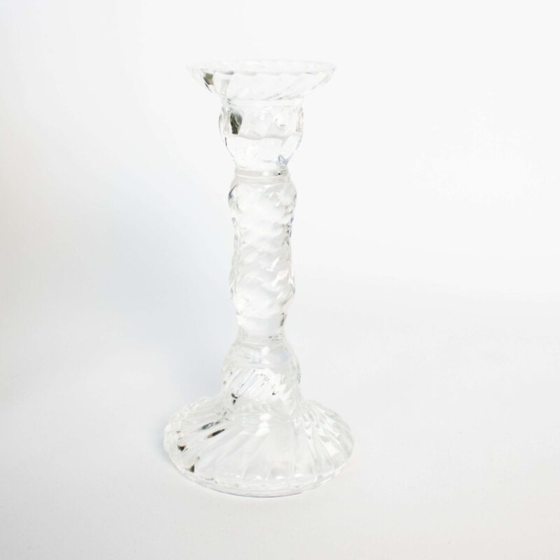 Vintage kandelaar set ribbel glas
