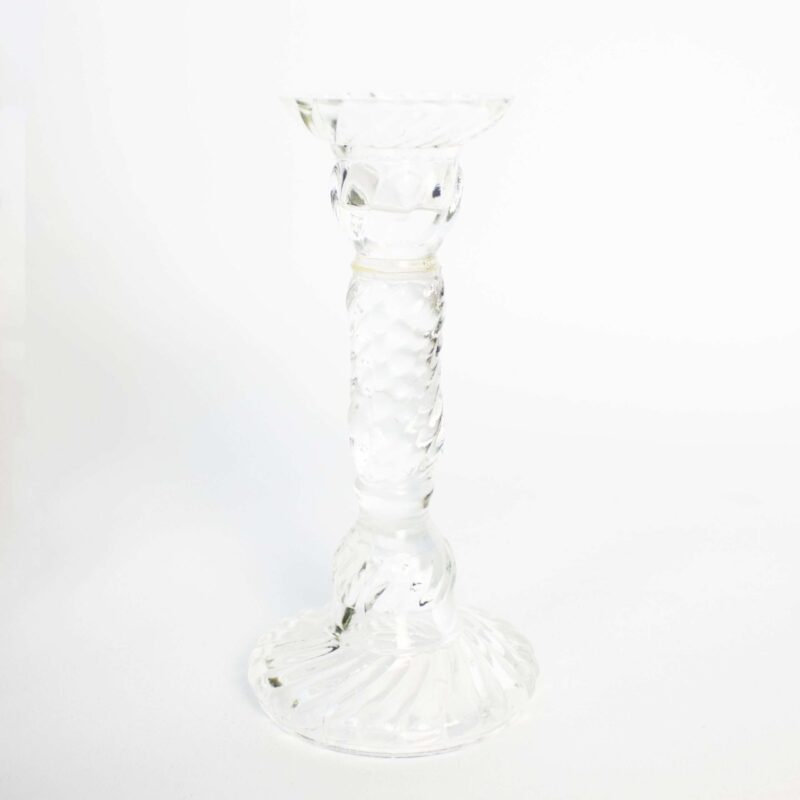 Vintage kandelaar set ribbel glas